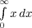 $\int\limits_0^\infty x\,dx$