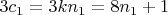 $3c_1 = 3kn_1 = 8n_1 + 1$