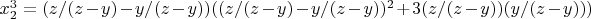 $x_2^3=(z/(z-y)-y/(z-y))((z/(z-y)-y/(z-y))^2+3(z/(z-y))(y/(z-y)))$