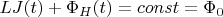 $L J(t) + \Phi_H(t) = const = \Phi_0$