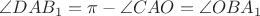 $\angle DAB_1=\pi-\angle CAO=\angle OBA_1$