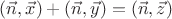 $(\vec n,\vec x)+(\vec n,\vec y)=(\vec n,\vec z)$