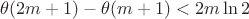 $\theta(2m+1)-\theta(m+1)<2m\ln2$