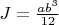 $J = \frac{a b^3}{12}$