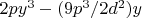 $2py^3- (9 p^3 /2 d^2)y$