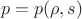 $$p=p(\rho,s)$$
