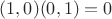 $(1, 0) (0, 1) = 0$