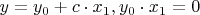 $y = y_0 + c \cdot x_1, y_0 \cdot x_1 = 0$