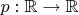 $p:\mathbb{R}\to \mathbb{R}$