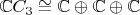$$\mathbb{C}C_3\cong\mathbb{C}\oplus\mathbb{C}\oplus\mathbb{C}$$