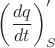 $\left(\dfrac{dq}{dt}\right)_S'$