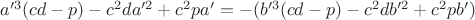 $a'^3(cd-p)-c^2da'^2+c^2pa'=-(b'^3(cd-p)-c^2db'^2+c^2pb')$