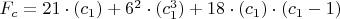 $F_c=21\cdot (c_1)+6^2\cdot(c_1^3)+18 \cdot(c_1) \cdot(c_1-1)$