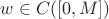 $w\in C([0,M])$