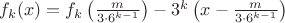 $f_k(x)=f_k\left(\frac m{3\cdot 6^{k-1}}\right)-3^k\left(x-\frac m{3\cdot 6^{k-1}}\right)$