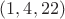 $(1,4,22)$