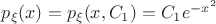 $p_{\xi}(x)=p_{\xi}(x,C_1)=C_1e^{-x^2}$