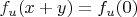 $f_u(x + y) = f_u(0)$