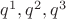 $q^1,q^2,q^3$