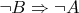 $\neg B\Rightarrow\neg A$