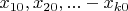 $x_{10}, x_{20},...-x_{k0}$