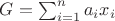 $G=\sum_{i=1}^n a_i x_i$