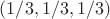 $(1/3,1/3,1/3)$