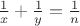 $\frac 1x +\frac 1y = \frac 1n$