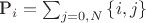 P_i=\sum_{j=0,N}{\{i,j\}}