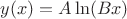 $y(x) = A \ln (Bx)$