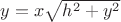 $y=x\sqrt{h^2+y^2}$