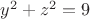 $y^2+z^2=9$