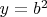 $y=b^2$