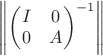 $\left\lVert\begin{pmatrix} I & 0\\ 0 & A \end{pmatrix}^{-1}\right\lVert $