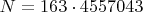 $N=163\cdot 4557043$