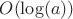 $O(\log(a))$