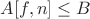 $A[f,n] \leq B$