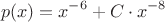 $$p(x) = x^{-6}+C \cdot x^{-8}$$