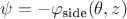 $\psi = -\varphi_\text{side}(\theta, z)$