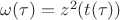 $\omega(\tau)=z^2(t(\tau))$