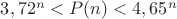 $3,72^n<P(n)<4,65^n$