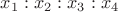 $x_1:x_2:x_3:x_4$