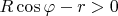 $R\cos\varphi-r>0$