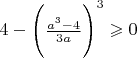 $ 4 - \Bigg( \frac{a^3-4}{3a} \Bigg)^3 \geqslant 0$