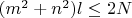 $(m^2+n^2)l \leq 2N$