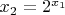 $x_2=2^{x_1}$