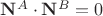 $\mathbf N^A\cdot\mathbf N^B=0$