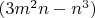 $(3m^2n-n^3)$