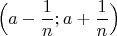 $$\Big(a-\frac {1}{n}; a+\frac {1}{n}\Big)$$