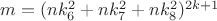 $m=(nk_6^2+nk_7^2+nk_8^2)^{2k+1}$